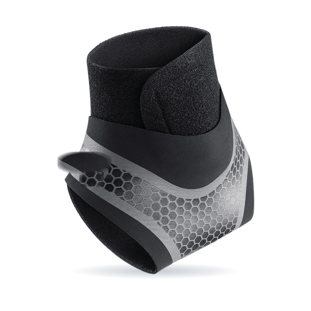 Black ankle support brace with honeycomb panel