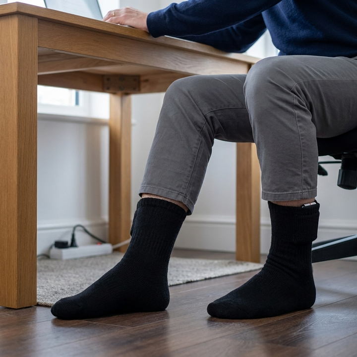Heated socks quiet enough for a working day