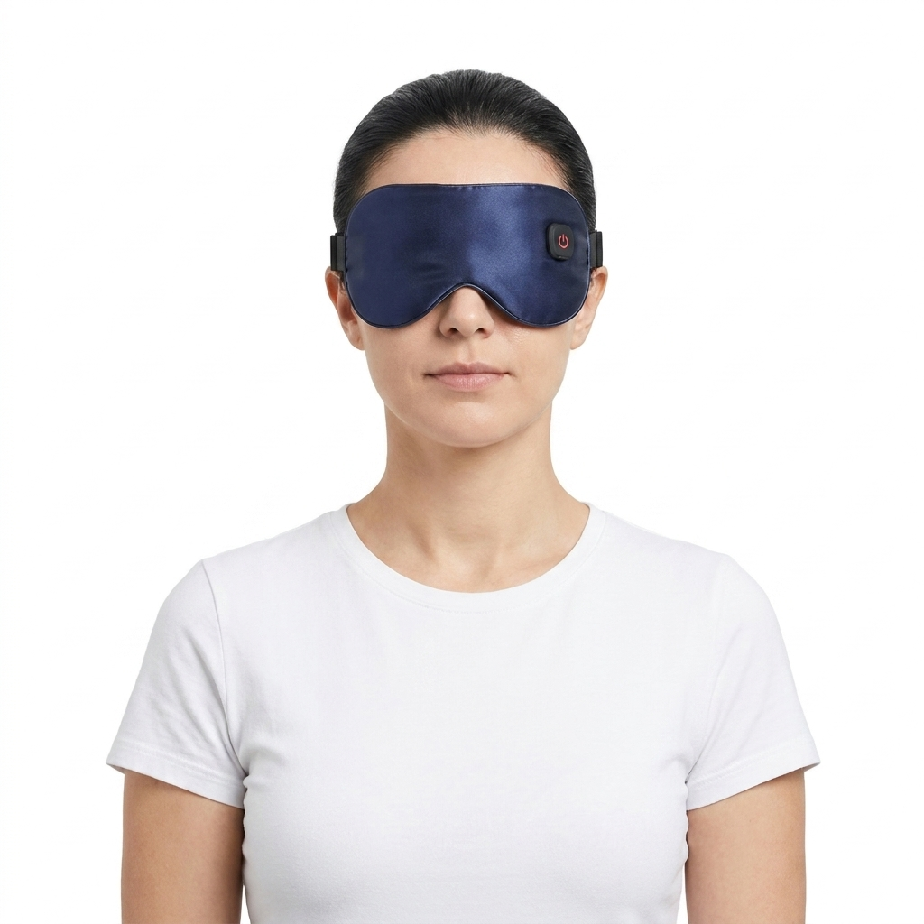 Heated Eye Mask with Adjustable Strap in navy