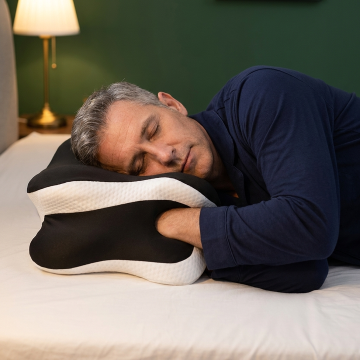 A neck support pillow made for side sleepers too