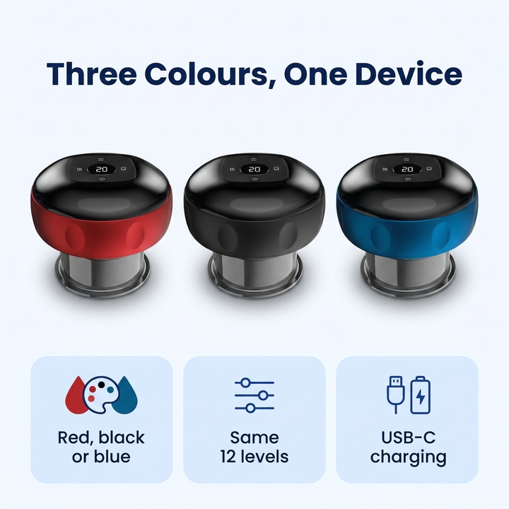 The device in red, black and blue