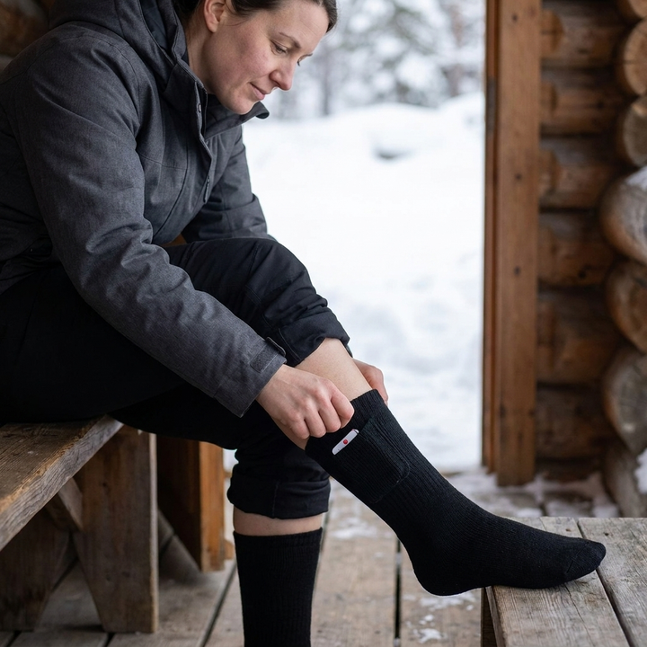 Electric heated socks that go under your ski boots