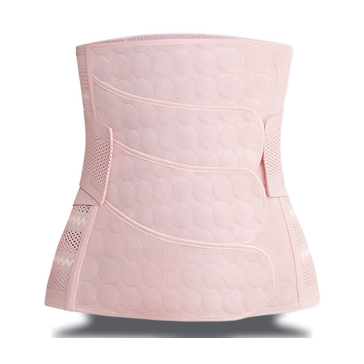 Postpartum Belly Band Abdominal Binder with Four Adjustable Straps in pink