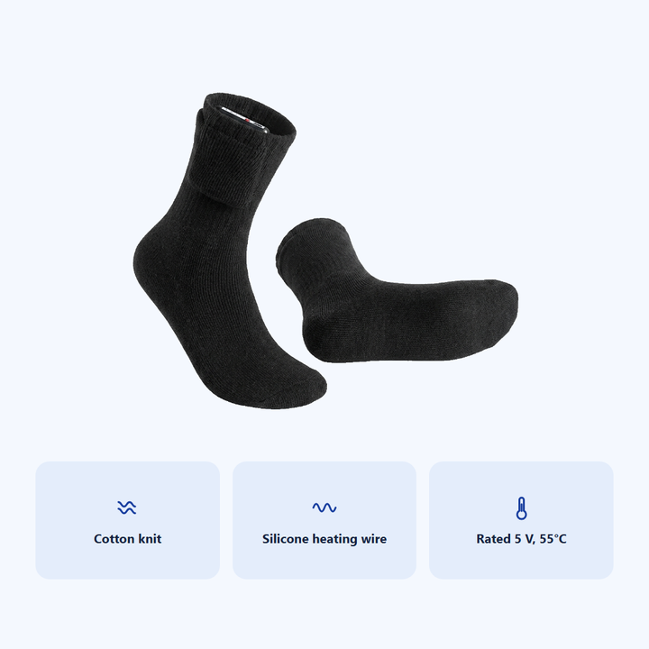 Soft cotton knit outside, silicone heating wire inside