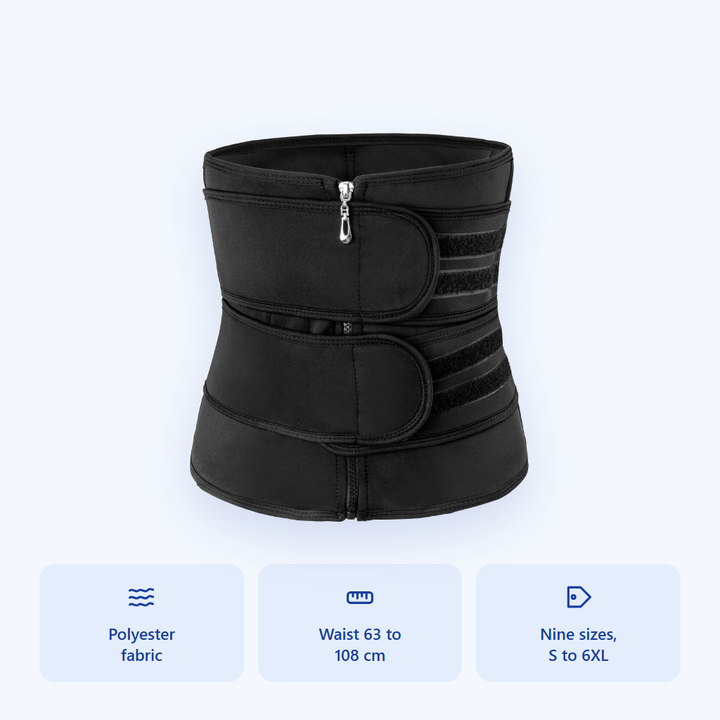 Waist trainer size range and polyester fabric