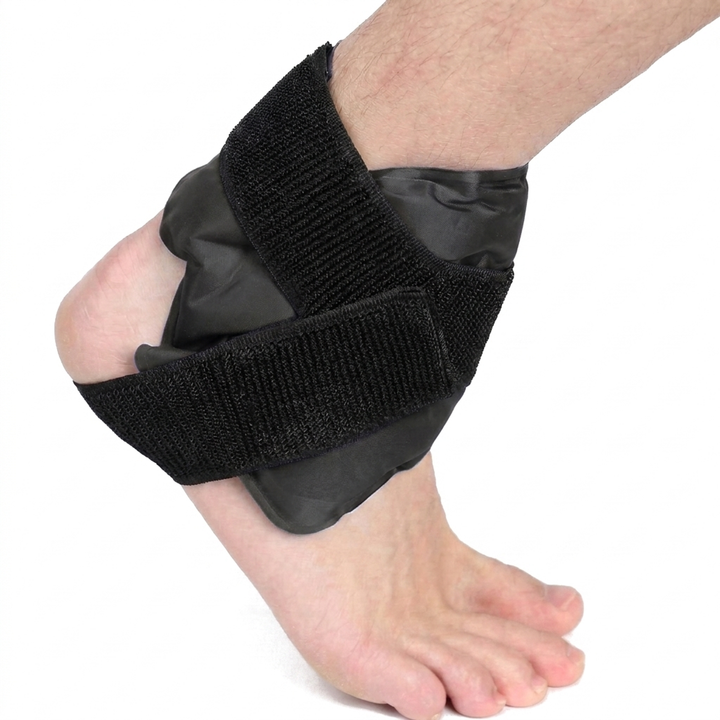 Reusable Gel Ice Pack Wrap for Ankle and Wrist in black