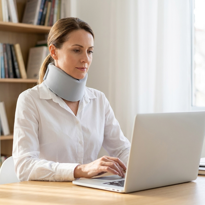 A neck brace you can keep on at your desk