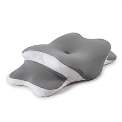 Butterfly Neck Pillow with Memory Foam Core and Washable Cover in grey