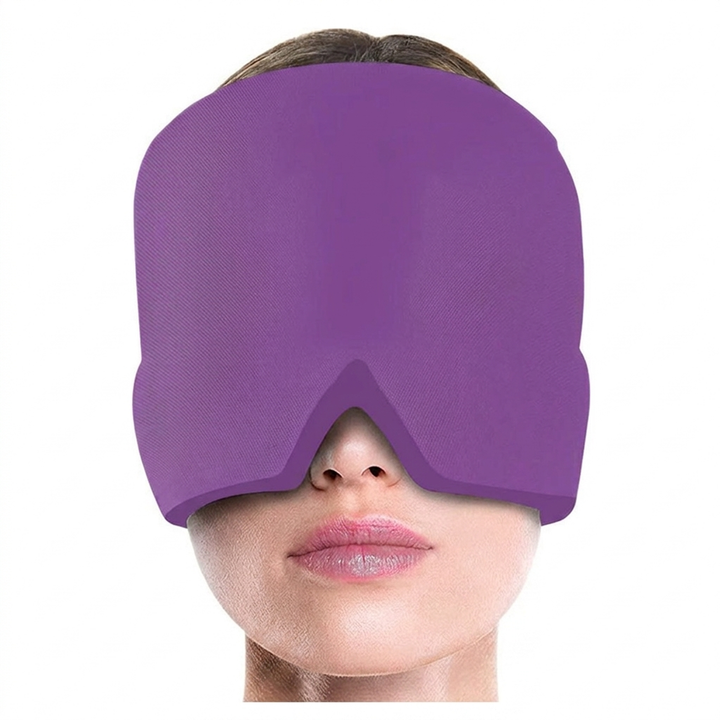 Cooling Gel Head Wrap Cap for Hot and Cold Use in purple