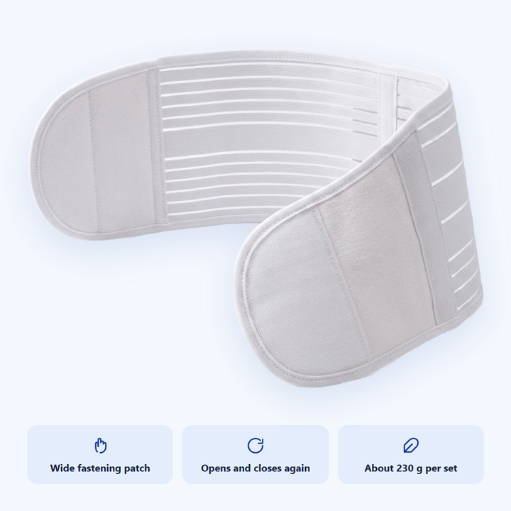 Hook and loop fastening patch on the end of the wrap band