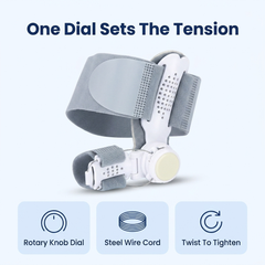 Rotary dial and steel cord on the toe splint