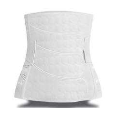 Postpartum Belly Band Abdominal Binder with Four Adjustable Straps in white