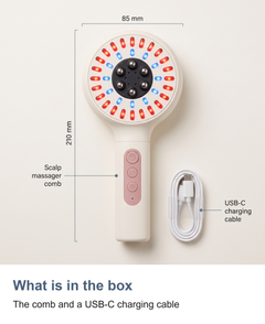 What is in the box: the scalp massager and a Type-C charging cable