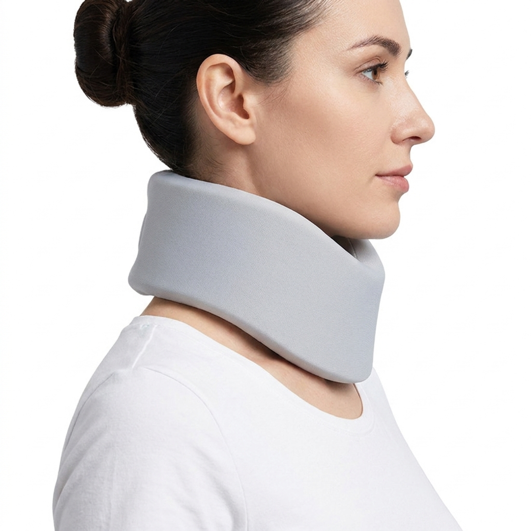 Adjustable Neck Brace Support Collar with Soft Padding in grey