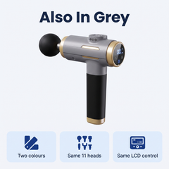 Mini massage gun available in white and grey