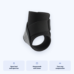Ankle support brace wrap and open heel