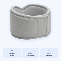 A neck collar shaped for the chin and the shoulders