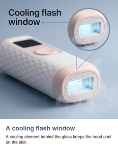 Macro of the cooling flash window in the base of the IPL device