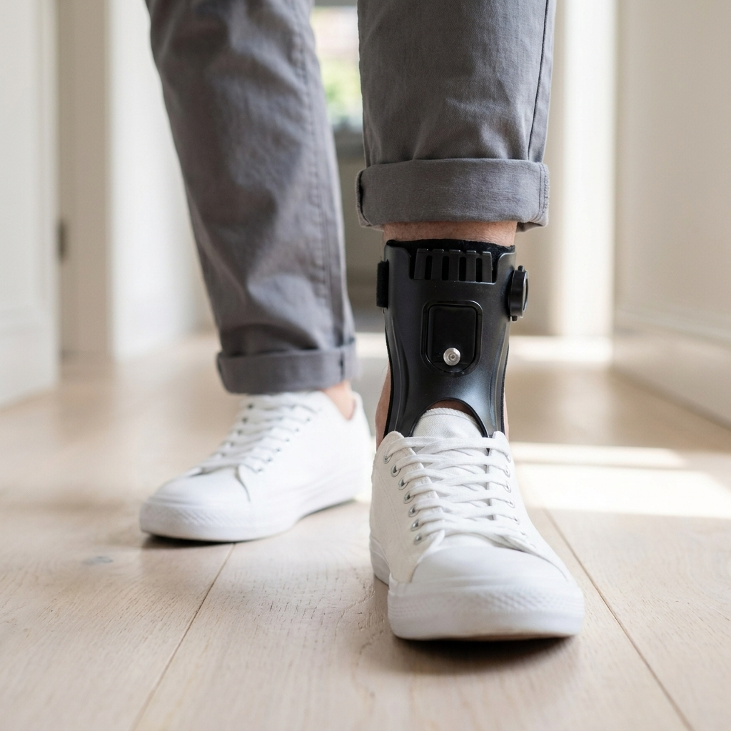 This drop foot brace wears inside your shoe