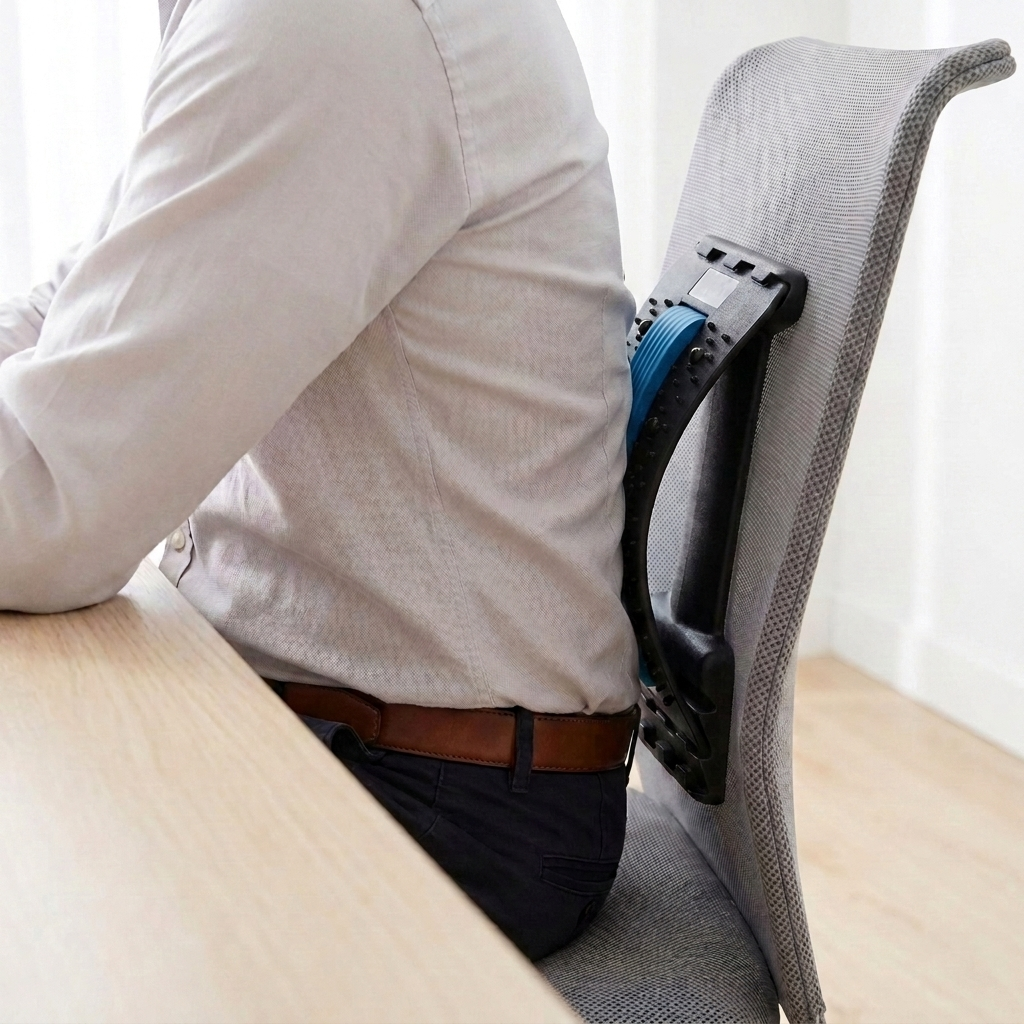 Back support at the desk as well
