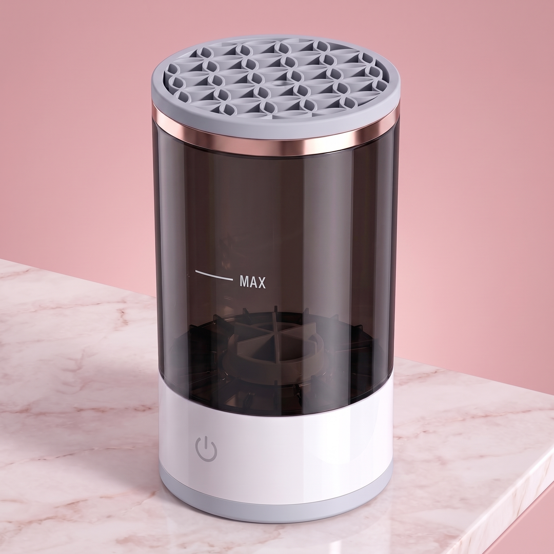 Black automatic makeup brush cleaner
