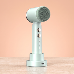 Green 6-in-1 cordless facial cleansing brush