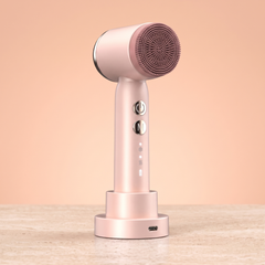 Pink 6-in-1 cordless facial cleansing brush