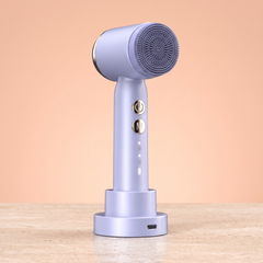 Purple 6-in-1 cordless facial cleansing brush