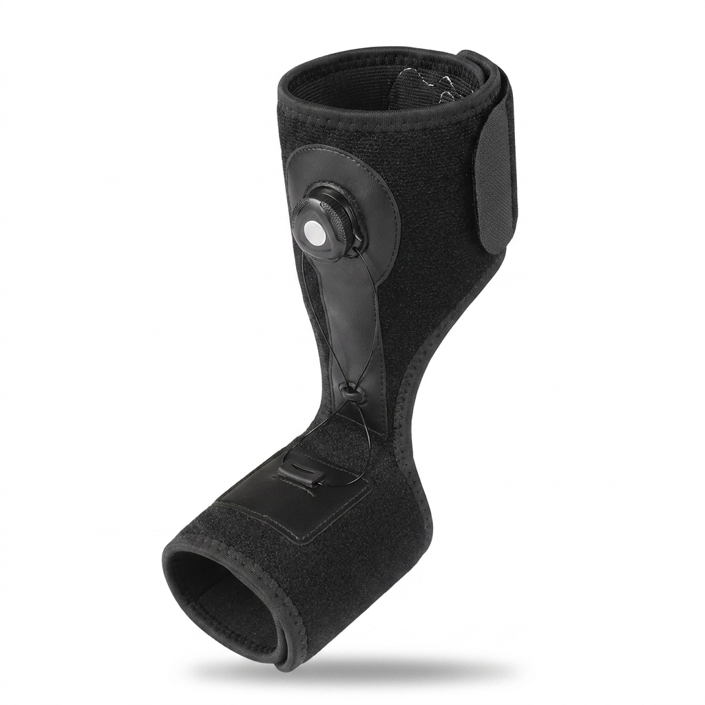 Adjustable ankle support brace in black