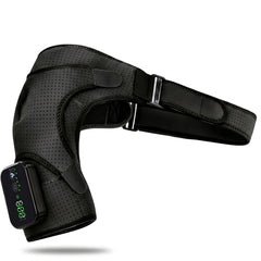 Heated Shoulder Massager Brace with Vibration in black