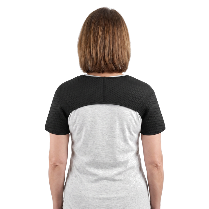 double shoulder support brace worn back view