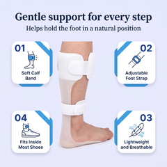 Adjustable Foot-Up Support Brace - rigid AFO drop foot brace, view 4