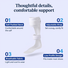 Adjustable Foot-Up Support Brace - rigid AFO drop foot brace, view 5