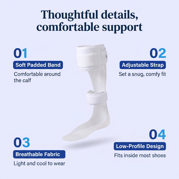 Adjustable Foot-Up Support Brace - rigid AFO drop foot brace, view 5