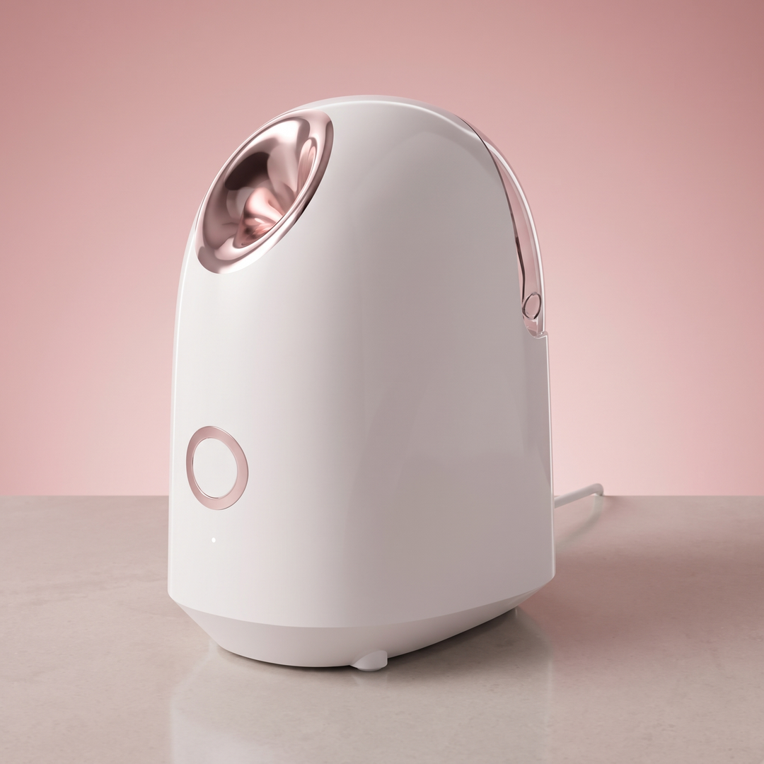 White nano facial steamer with a 150ml water tank