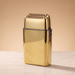 Gold foil electric shaver, double blade head