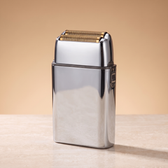 Silver foil electric shaver, double blade head
