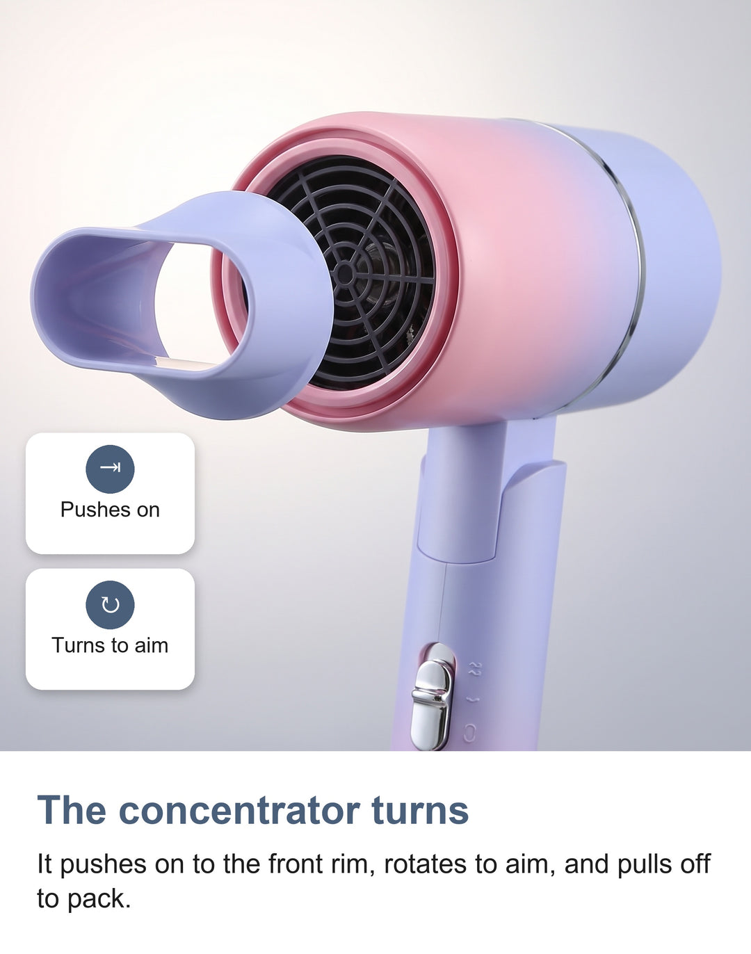 Foldable Travel Hair Dryer, Compact Mini Ionic Folding Hair Dryer