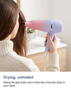 Foldable Travel Hair Dryer, Compact Mini Ionic Folding Hair Dryer
