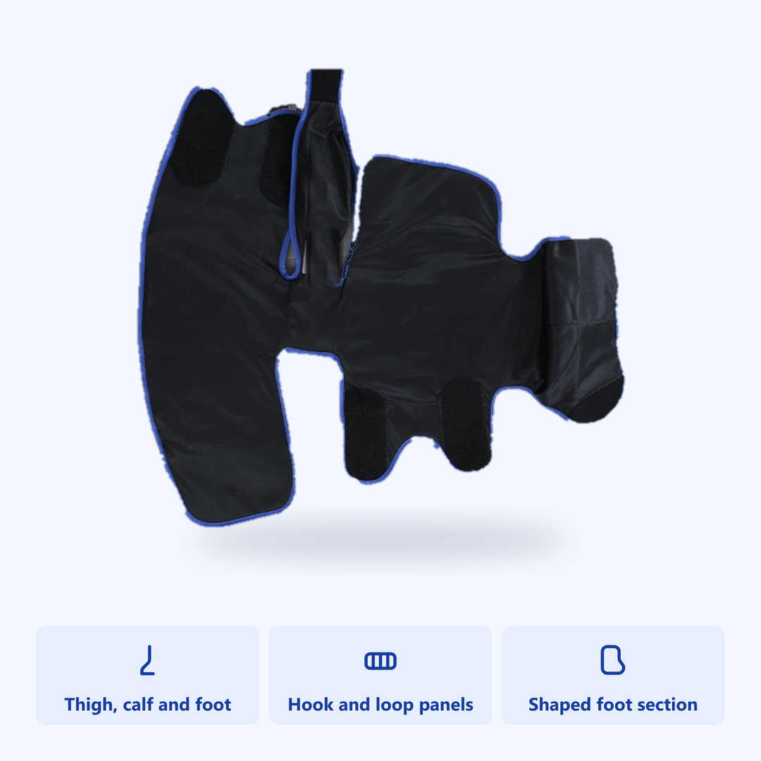Foot calf and leg massager wrap opened flat