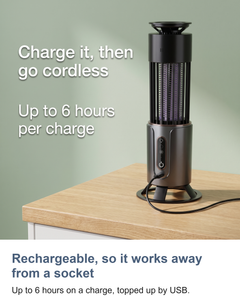 Rechargeable UV bug zapper lamp: Rechargeable, so it works away from a socket