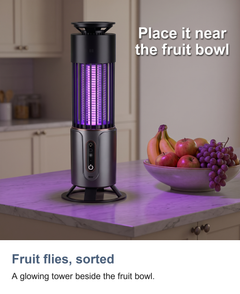 Rechargeable UV bug zapper lamp: Fruit flies, sorted