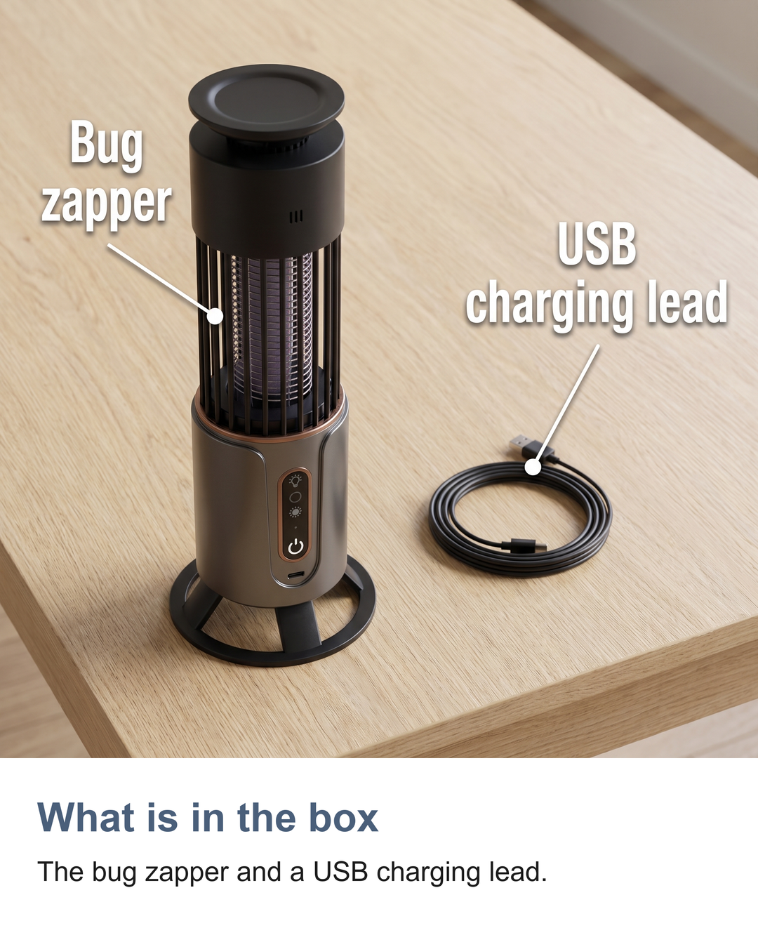 Rechargeable UV bug zapper lamp: What is in the box