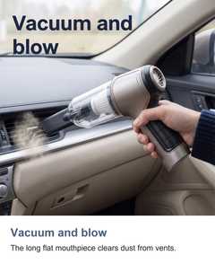 Cordless handheld car vacuum cleaner: Vacuum and blow
