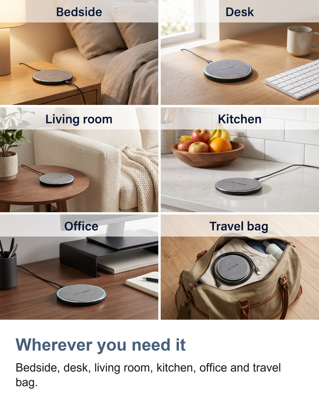 Fabric wireless charging pad: Wherever you need it
