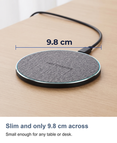 Fabric wireless charging pad: Slim and only 9.8 cm across