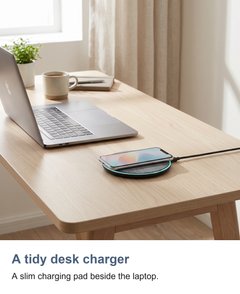 Fabric wireless charging pad: A tidy desk charger