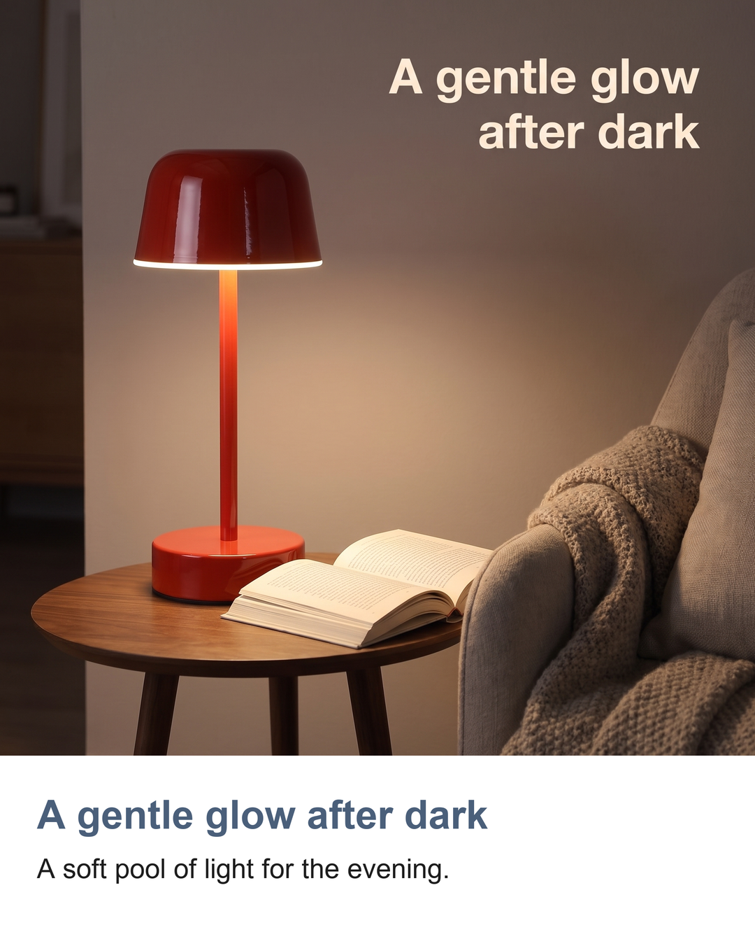 Cordless mushroom table lamp: A gentle glow after dark