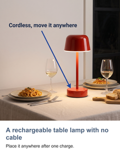 Cordless mushroom table lamp: A rechargeable table lamp with no cable
