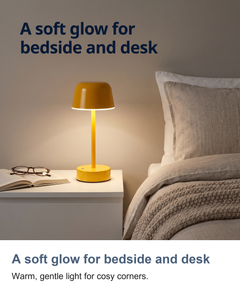 Cordless mushroom table lamp: A soft glow for bedside and desk